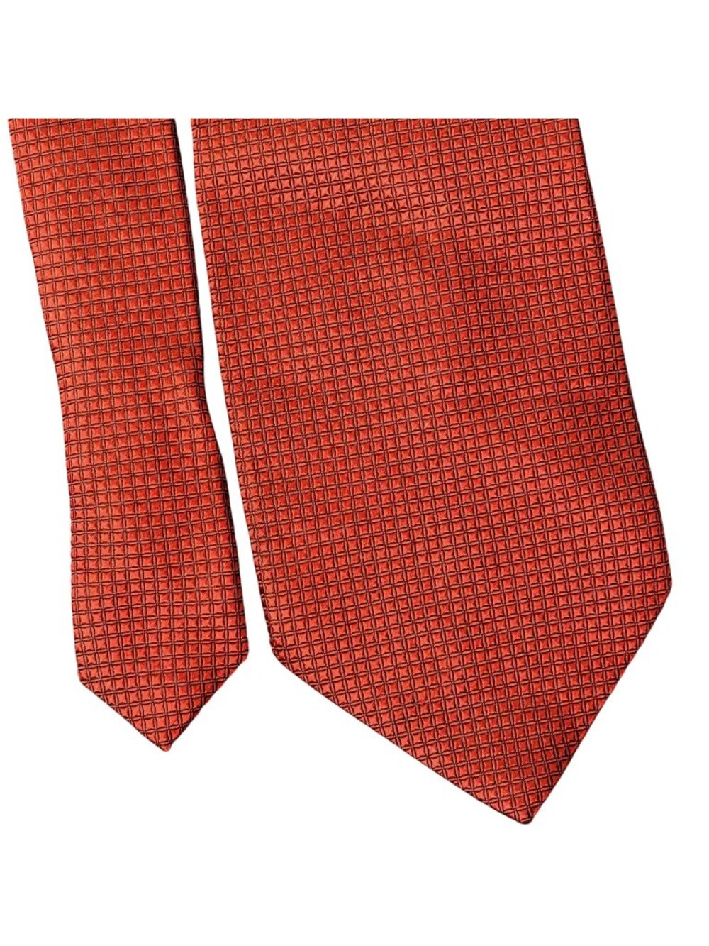 Bocara Vintage Silk Neck Tie Men Accessories Red Black Check Textured Formal